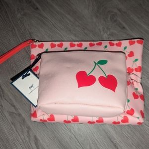 Brand new with tags Dabney Lee cherry hearts cosmetic bag